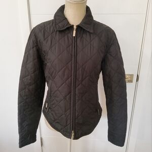 Husky Black Quilted Cropped Jacket Size 44